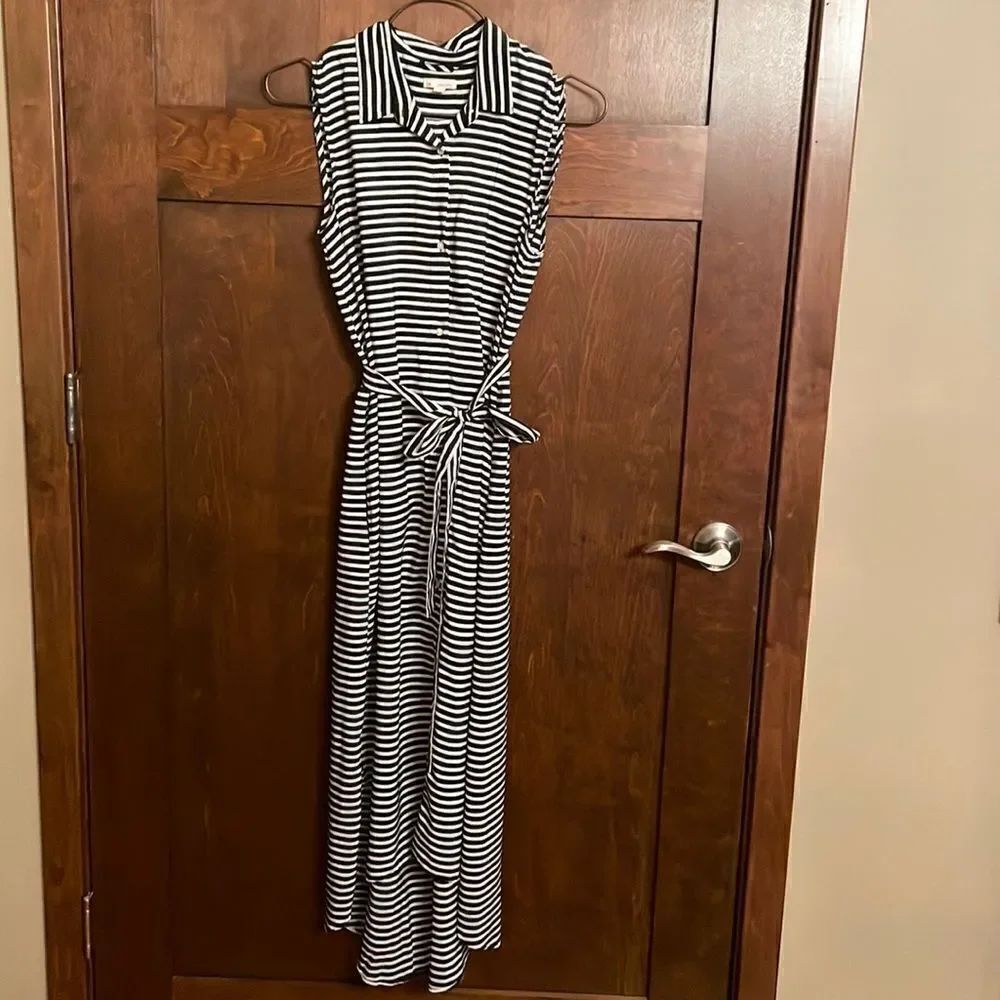 Gap Striped Button Front Maxi Dress